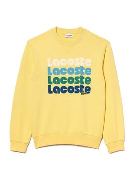Sweatshirt Lacoste Logo Rétro Jaune Pour Homme