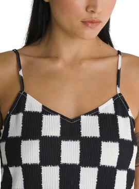 Robe Vans Venton Checker Blanc et Noir Pour Femme