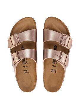 Sandales Birkenstock Arizona BF Cuivre pour Femme