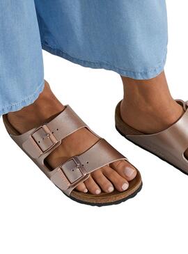 Sandales Birkenstock Arizona BF Cuivre pour Femme