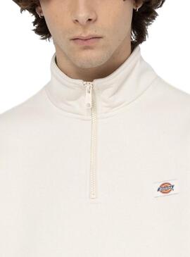 Sweatshirt Dickies Oakport Quarter Zip Beige pour Homme