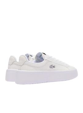 Chaussures Lacoste Carnaby Plat Blanc pour Femme