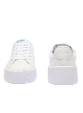 Chaussures Lacoste Carnaby Plat Blanc pour Femme