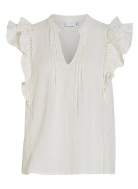 Top Vila Tovan Blanco Pour Femme