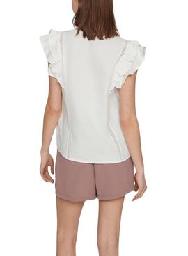 Top Vila Tovan Blanco Pour Femme