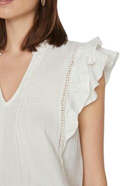 Top Vila Tovan Blanco Pour Femme