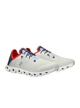 Chaussures On Cloud 5 Blanc et Bleu Pour Homme