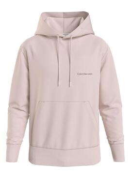 Sweat à capuche Calvin Klein Jeans Institutional Rose pour homme