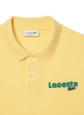 Polo rétro jaune pour homme de Lacoste