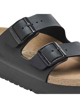 Sandales Birkenstock Arizona Plateforme Noir Pour Femme