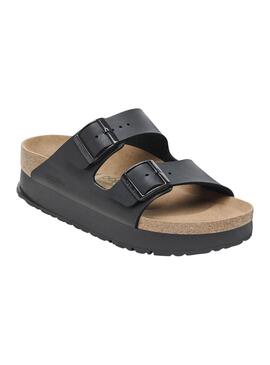 Sandales Birkenstock Arizona Plateforme Noir Pour Femme