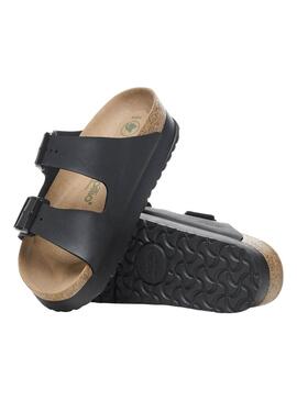 Sandales Birkenstock Arizona Plateforme Noir Pour Femme
