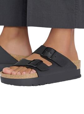 Sandales Birkenstock Arizona Plateforme Noir Pour Femme