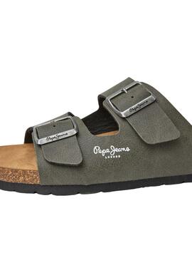 Sandales Pepe Jeans Kansas Vertes pour Homme