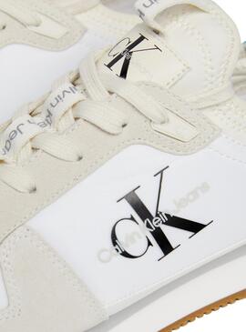 Baskets Calvin Klein Runner Sock Lace Up Blanc