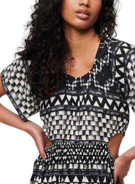 Robe Superdry Shirbori noire pour femme