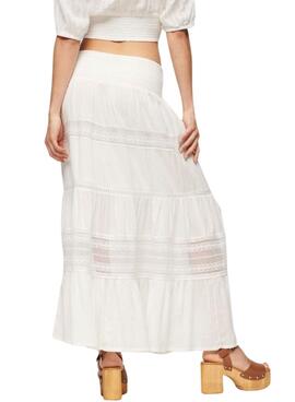 Jupe Superdry Ibiza Maxi Blanc pour Femme