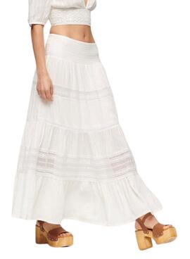Jupe Superdry Ibiza Maxi Blanc pour Femme