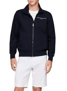 Sweat à capuche Tommy Hilfiger à fermeture éclair marine pour homme