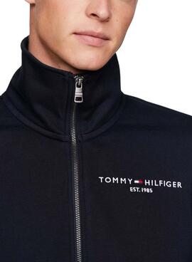 Sweat à capuche Tommy Hilfiger à fermeture éclair marine pour homme