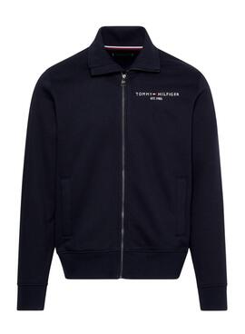 Sweat à capuche Tommy Hilfiger à fermeture éclair marine pour homme