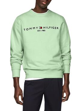 Sweat à capuche Tommy Hilfiger Logo Vert Menthe Pour Homme