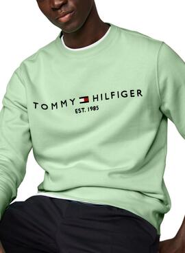 Sweat à capuche Tommy Hilfiger Logo Vert Menthe Pour Homme