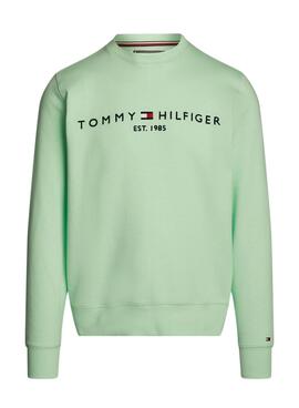 Sweat à capuche Tommy Hilfiger Logo Vert Menthe Pour Homme