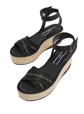 Sandales Pepe Jeans Witney Cross Noires Pour Femme
