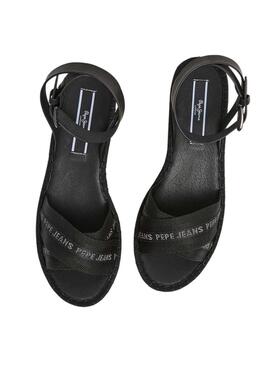 Sandales Pepe Jeans Witney Cross Noires Pour Femme