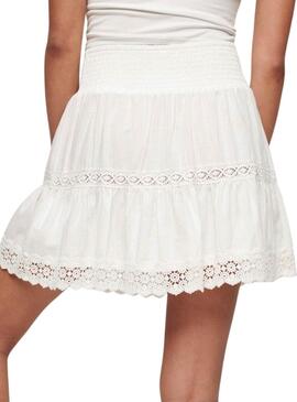 Jupe Superdry Ibiza Blanc Pour Femme.