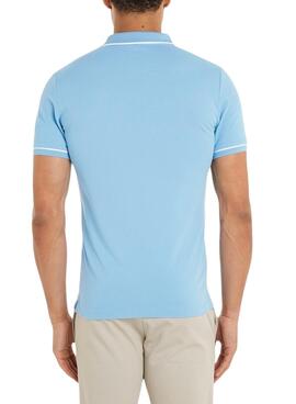 Polo Calvin Klein Jeans Tipping Slim Bleu Pour Homme