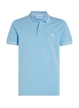 Polo Calvin Klein Jeans Tipping Slim Bleu Pour Homme