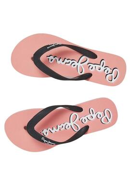 Tongs Pepe Jeans Bay Beach Brand Rose pour Femme