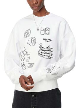 Sweatshirt Carhartt Isis Maria Lunch Blanc Pour Homme