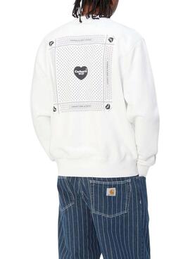 Sudadera Carhartt Heart Bandana Blanche Pour Homme