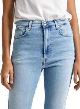 Jean Pepe Jeans Slim en denim bleu pour femme