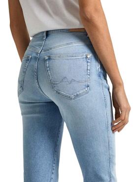 Jean Pepe Jeans Slim en denim bleu pour femme