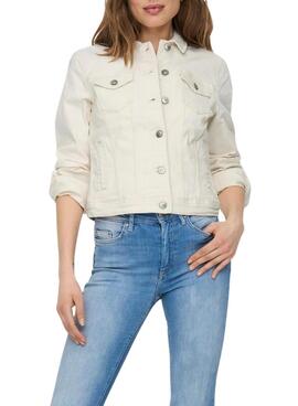 Veste Only Tia en denim beige pour femme