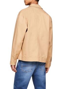 Veste Tommy Jeans Reg Cotton Beige pour homme