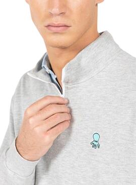 Sweatshirt El Pulpo Perkins Patch Gris Pour Homme