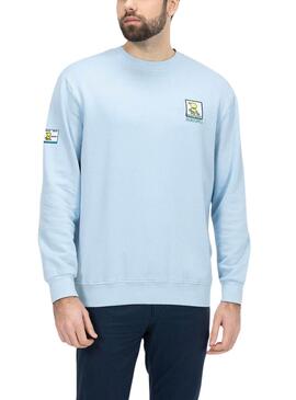Sweatshirt El Pulpo Patch Imprimé Bleu Homme