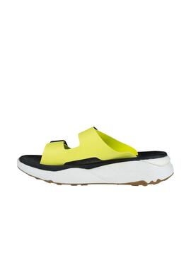 Sandales Munich Banzai jaune pour femme.