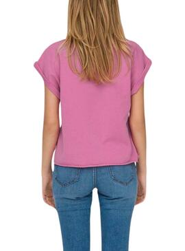 Camiseta Only Lucinda Rose pour femme