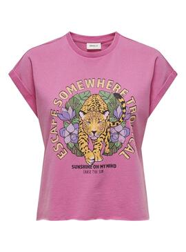 Camiseta Only Lucinda Rose pour femme