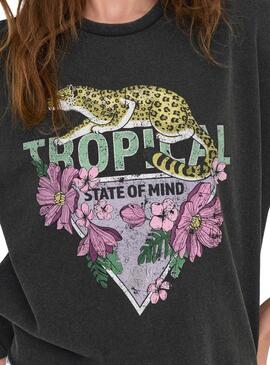 T-shirt Only Lucinda Noir pour femme