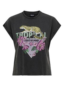 T-shirt Only Lucinda Noir pour femme