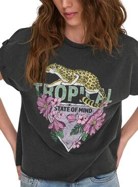 T-shirt Only Lucinda Noir pour femme