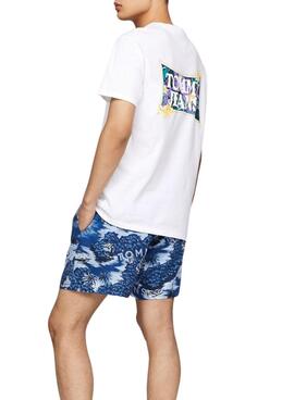 T-shirt Tommy Jeans Fllower Regular Blanc Pour Homme