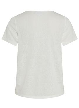 T-shirt Vila Viamer V-Neck Blanc pour femme.